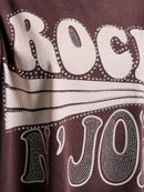 WOMEN'S SHORT SLEEVE SEQUINS GRAPHIC DETAILED TOP