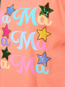 WOMEN'S SHORT SLEEVE STARS DESIGN HIGH-LOW GRAPHIC TOP
