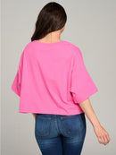 WOMEN'S SHORT SLEEVE GRAPHIC LOOSE FIT TOP