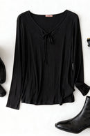 Plus Black Ribbed Top