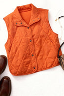 Rust Woven Puffer Vest