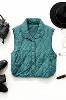 Hunter Green Woven Puffer Vest