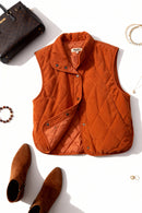 Rust Textured Puffer Vest