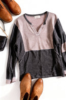 Plus Charcoal Jacquard Top