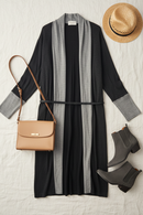 Plus Black Long Cardigan