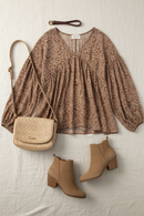 Plus Floral Woven Blouse