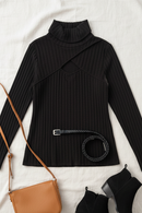 Plus Black Ribbed Top