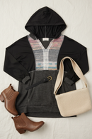 Black Panel Design Sweater