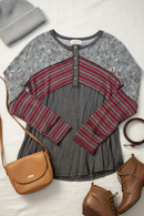 Plus Animal Stripe Blouse