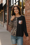 Plus Black Animal Top