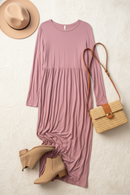 Plus Mauve Solid Dress