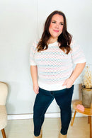 Spread Joy Ivory & Multicolor Jacquard Bubble Sleeve Sweater (Open Pack)