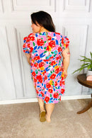 Love Found Pink Floral Smocked Ruffle Sleeve Tiered Dress (Open Pack)
