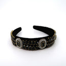 Multi Crystal Decor Suede Headband HB21027-18 (12PC)