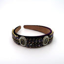 Multi Crystal Decor Suede Headband HB21027-18 (12PC)