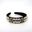 Multi Crystal Decor Suede Headband HB21027-18 (12PC)