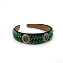 Multi Crystal Decor Suede Headband HB21027-18 (12PC)
