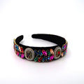 Multi Crystal Decor Suede Headband HB21027-18 (12PC)