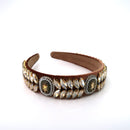 Multi Crystal Decor Suede Headband HB21027-18 (12PC)