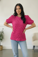 Fuchsia Textured Blouse