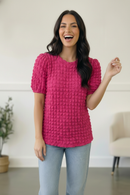 Fuchsia Textured Blouse