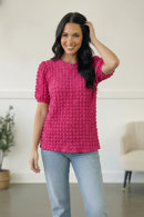 Fuchsia Textured Blouse
