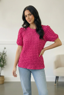 Fuchsia Textured Blouse