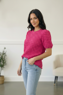 Fuchsia Textured Blouse