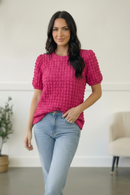 Fuchsia Textured Blouse