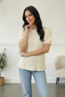 Plus Ivory Textured Blouse