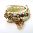 Elephant N Hamsa Charm Ball Bracelet BR2521-62 (12PC)