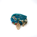 Elephant N Hamsa Charm Ball Bracelet BR2521-62 (12PC)