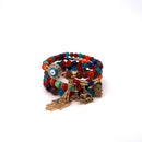 Elephant N Hamsa Charm Ball Bracelet BR2521-62 (12PC)