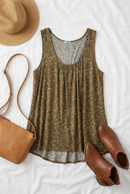 Plus Olive Floral Top