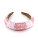Multi Crystal Stripe Pattern Headband HB1201 (12PC)