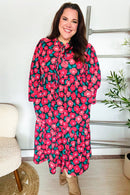 Look Adorable Ribbon Bow Tie Babydoll Tiered Maxi Dress (Open Pack)