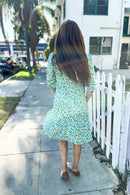 Mint Floral Woven Lined Dress