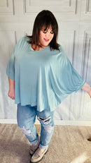 Call On Me Aqua Dolman Modal Knit Top (Open Pack)