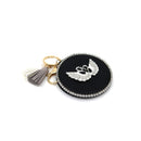 Rhinestone Swan Tassle Mirror Key Chain KC3222-4 (6PC)
