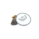 Rhinestone Swan Tassle Mirror Key Chain KC3222-4 (6PC)