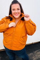Eyes On You Butterscotch Quilted Puffer Jacket (Open Pack)