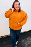 Eyes On You Butterscotch Quilted Puffer Jacket (Open Pack)