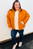 Eyes On You Butterscotch Quilted Puffer Jacket (Open Pack)