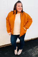Eyes On You Butterscotch Quilted Puffer Jacket (Open Pack)