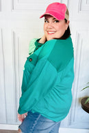On The Way Up Mint Color Block Button Down Pullover (Open Pack)