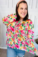 Pretty In Pink Watercolor Floral Yoke Tie Top (Open Pack)