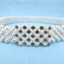 Pearl N Rhinestone Rectangle Buckle Belt BT0506-9 (3PC)