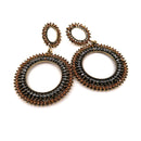 Rhinestone Circle Drop Hoop Earring ER904-17 (12PC)
