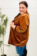 Holiday Stunner Rust Velvet Lapel Blazer (Open Pack)