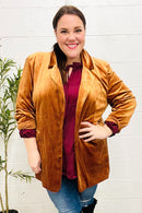 Holiday Stunner Rust Velvet Lapel Blazer (Open Pack)